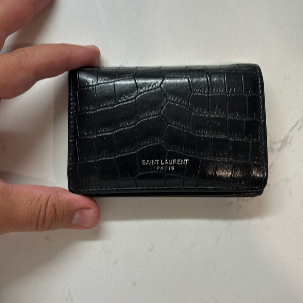 Saint Laurent croco leather wallet genuine
